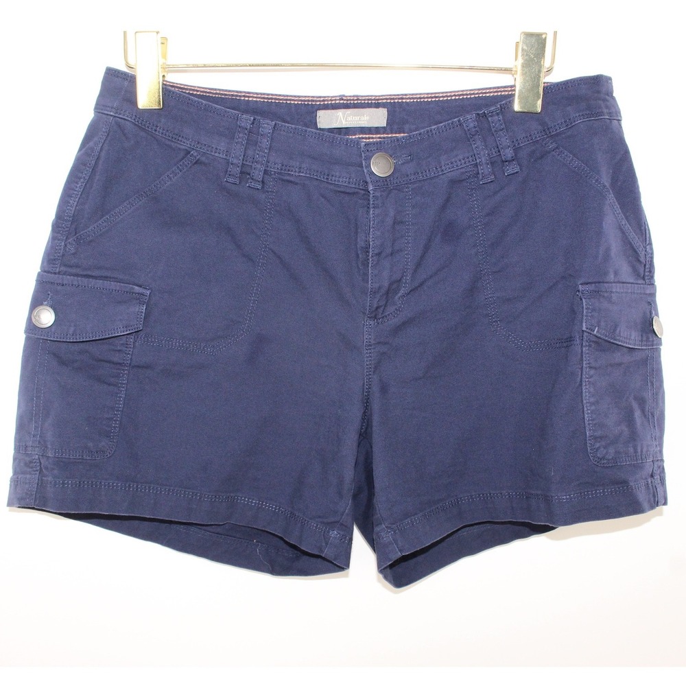 Natural Reflections Cargo Shorts Utility Pockets Size 12 Navy Blue